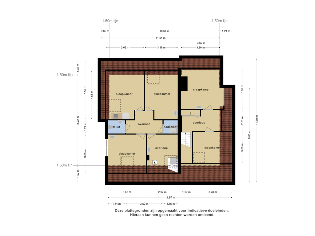 Bekijk plattegrond van 1e verdieping van Moleneinde 16