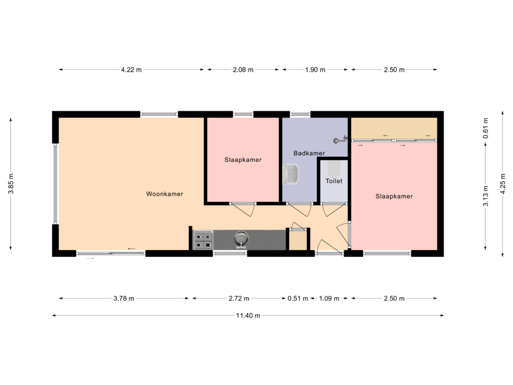 View floorplan of First floor of Buinerweg 8-099