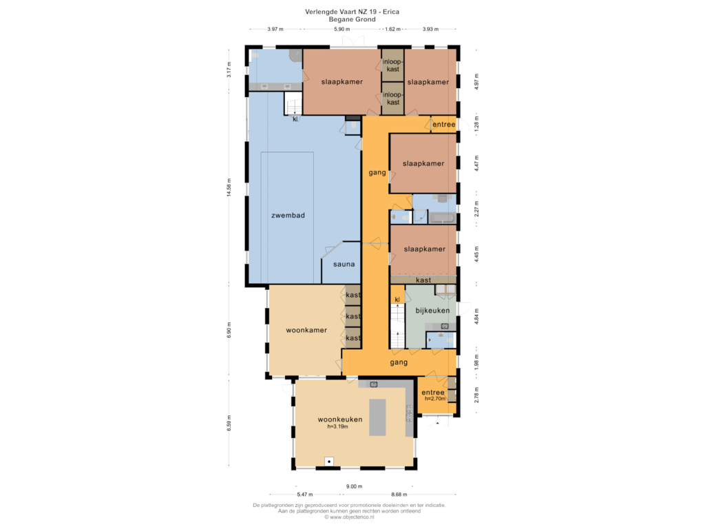 View floorplan of BEGANE GROND of Verlengde Vaart NZ 19