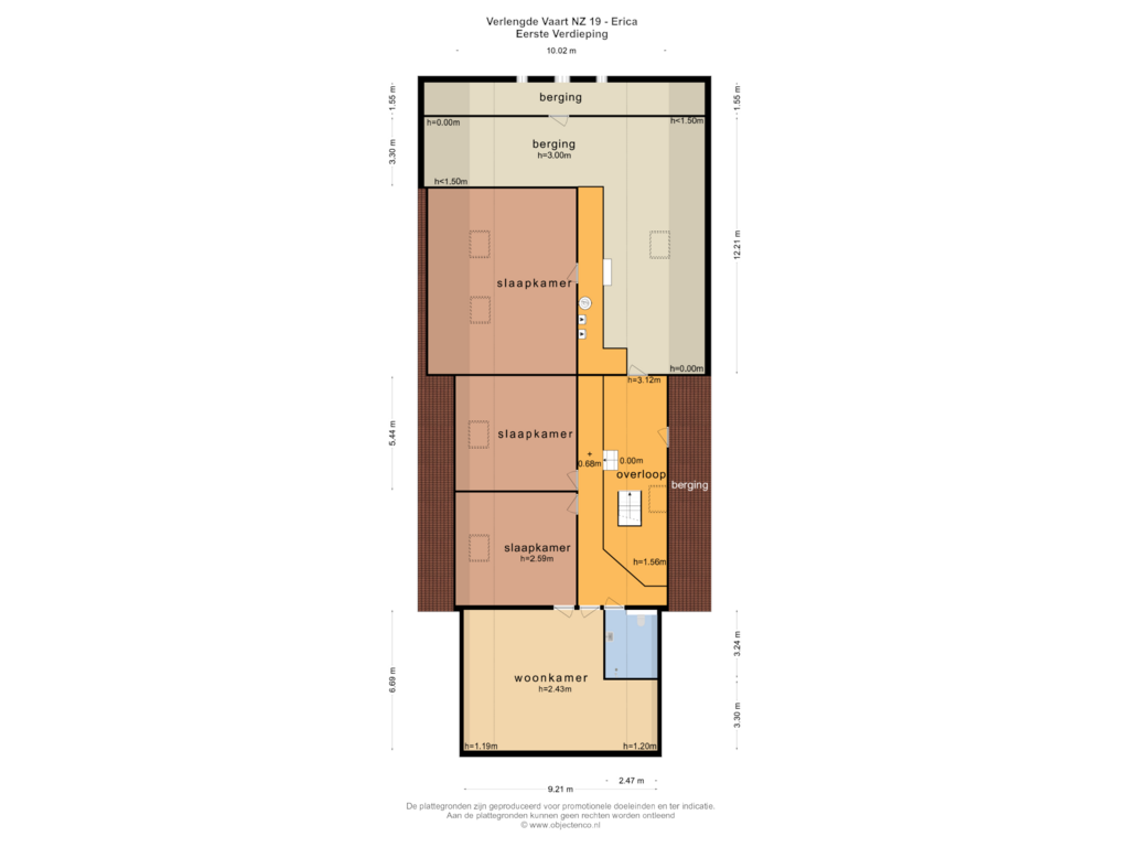 View floorplan of EERSTE VERDIEPING of Verlengde Vaart NZ 19