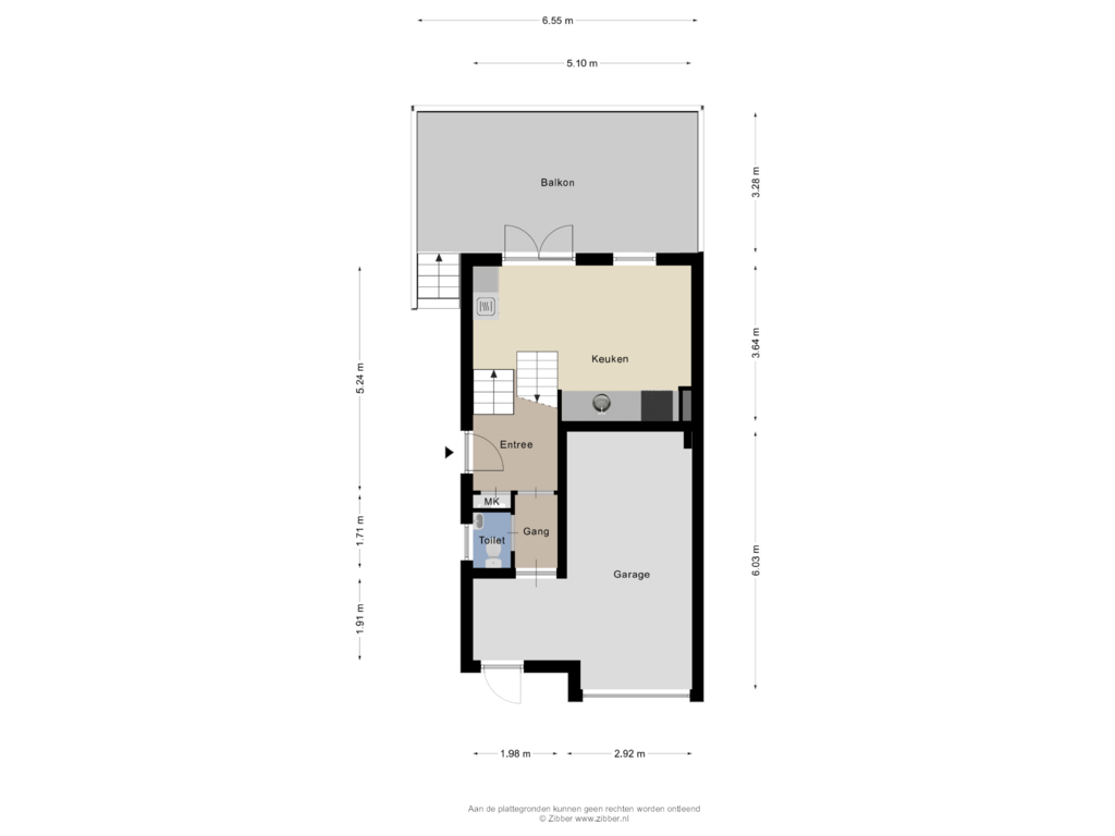 View floorplan of Begane grond of Hoge Riem 11