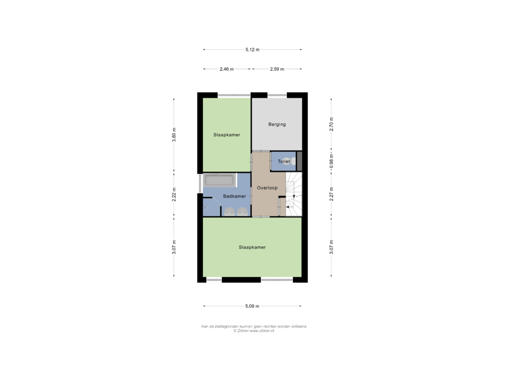 View floorplan of Tweede verdieping of Hoge Riem 11