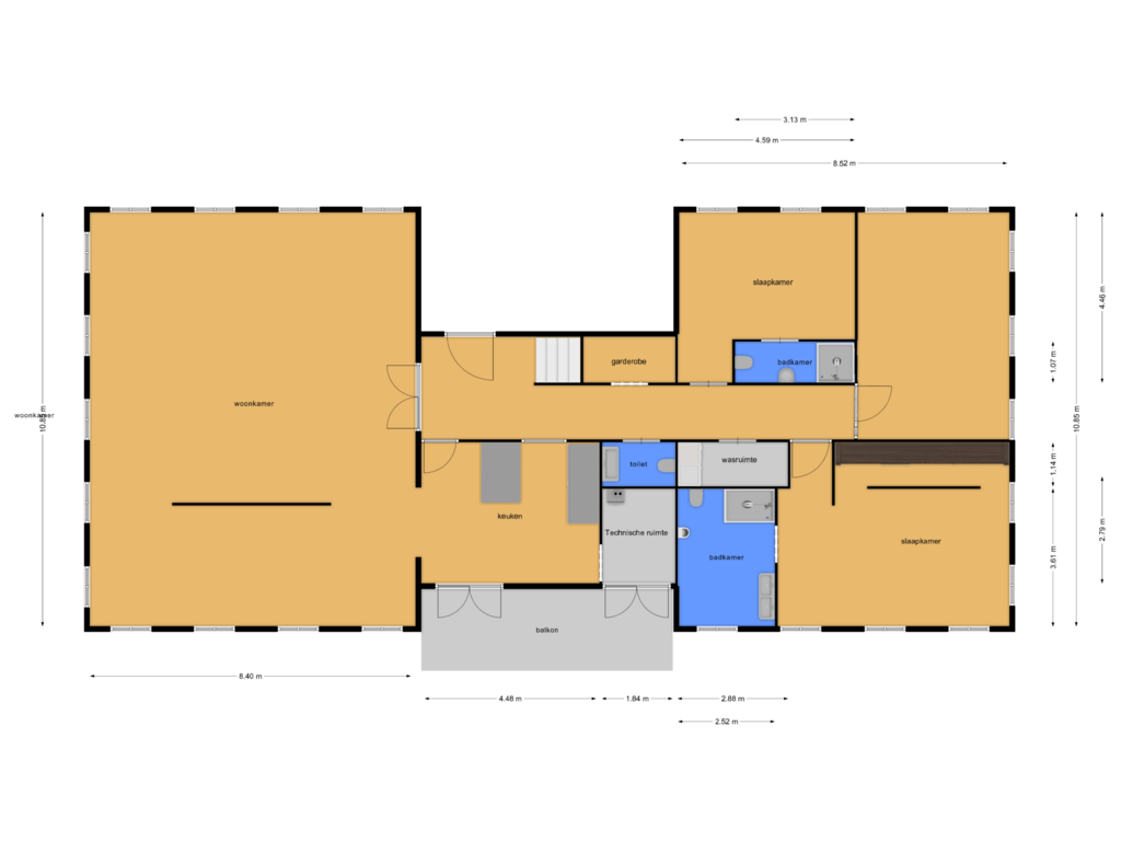 Bekijk plattegrond van eerste verdieping van Molenweg 4-B