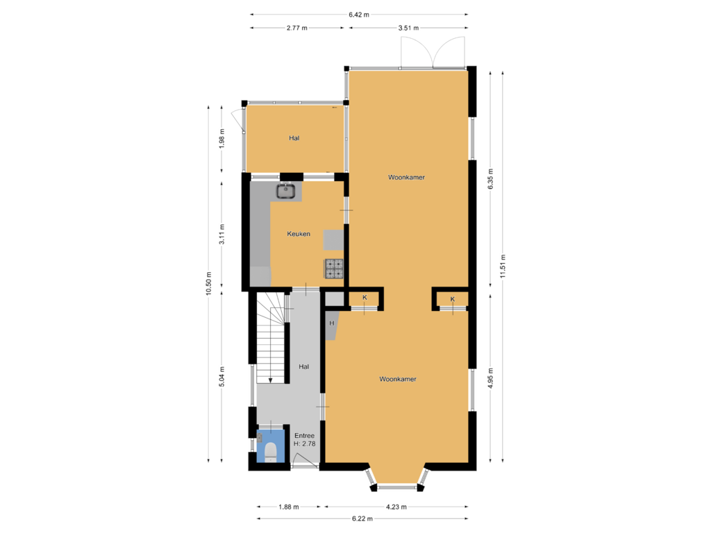 Bekijk plattegrond van Begane grond van Oud-Loosdrechtsedijk 61