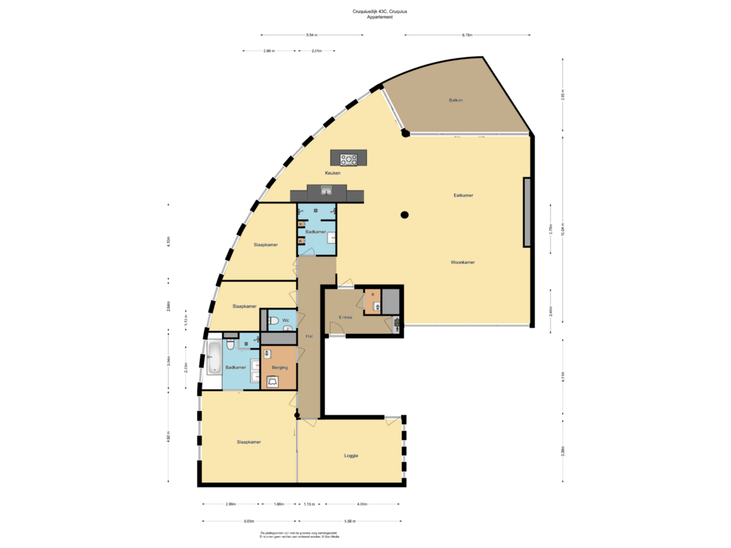 Bekijk plattegrond van Appartement van Cruquiusdijk 43-C