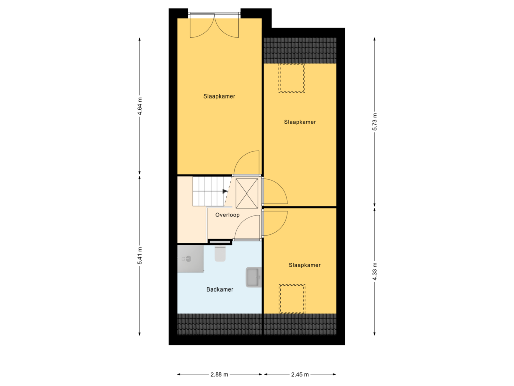 Bekijk plattegrond van 1e Verdieping van Badhuisweg 1-G