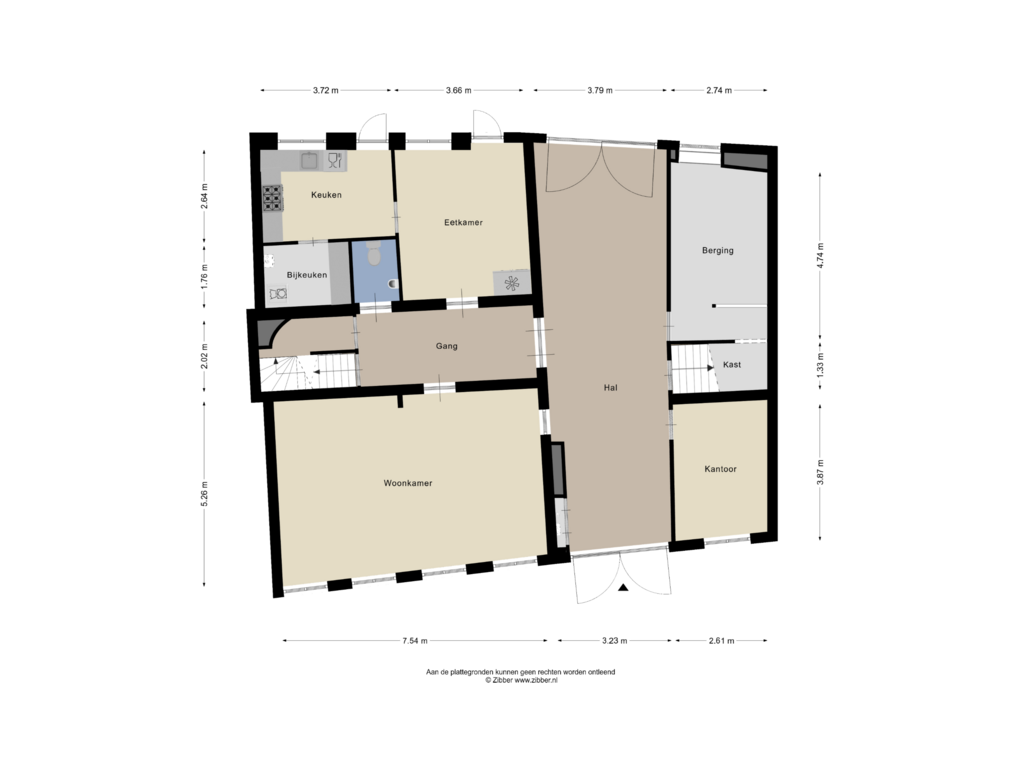 View floorplan of Begane grond of Voorstad Sint Jacob 8