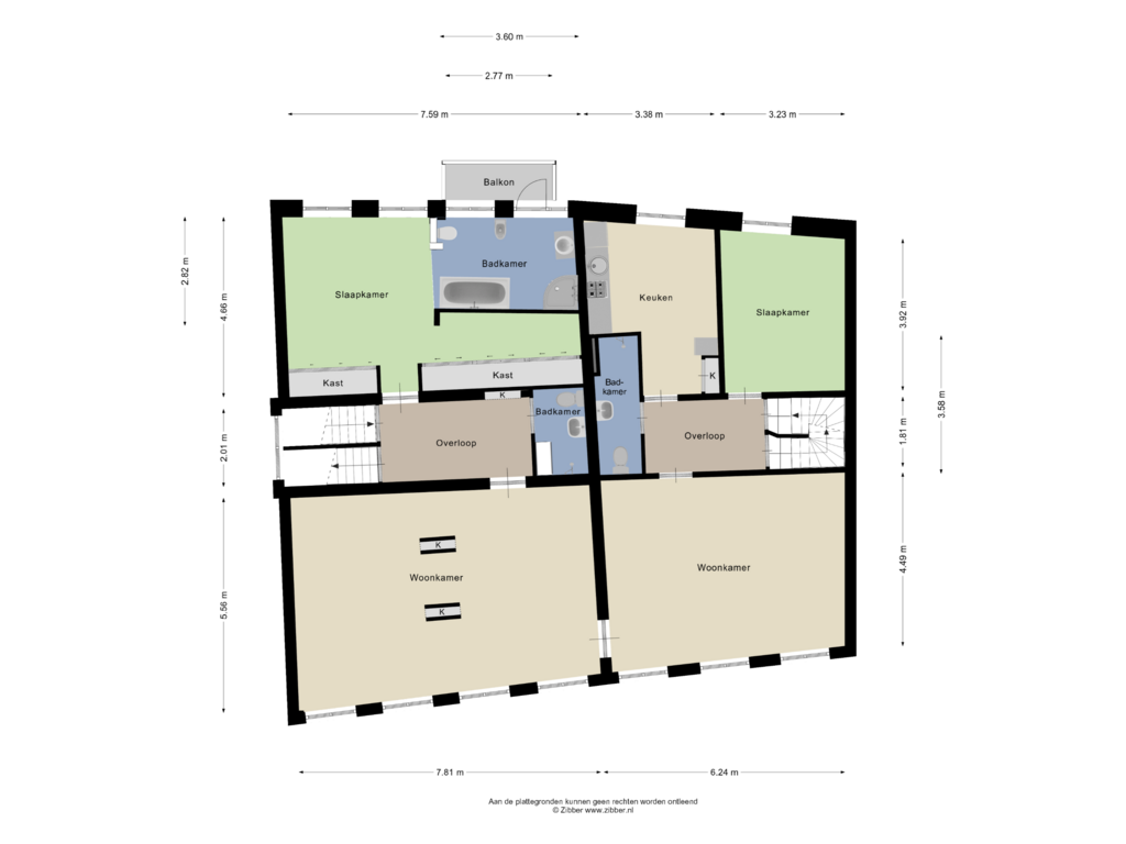 View floorplan of Eerste verdieping of Voorstad Sint Jacob 8