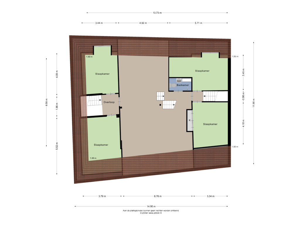 View floorplan of Tweede verdieping of Voorstad Sint Jacob 8