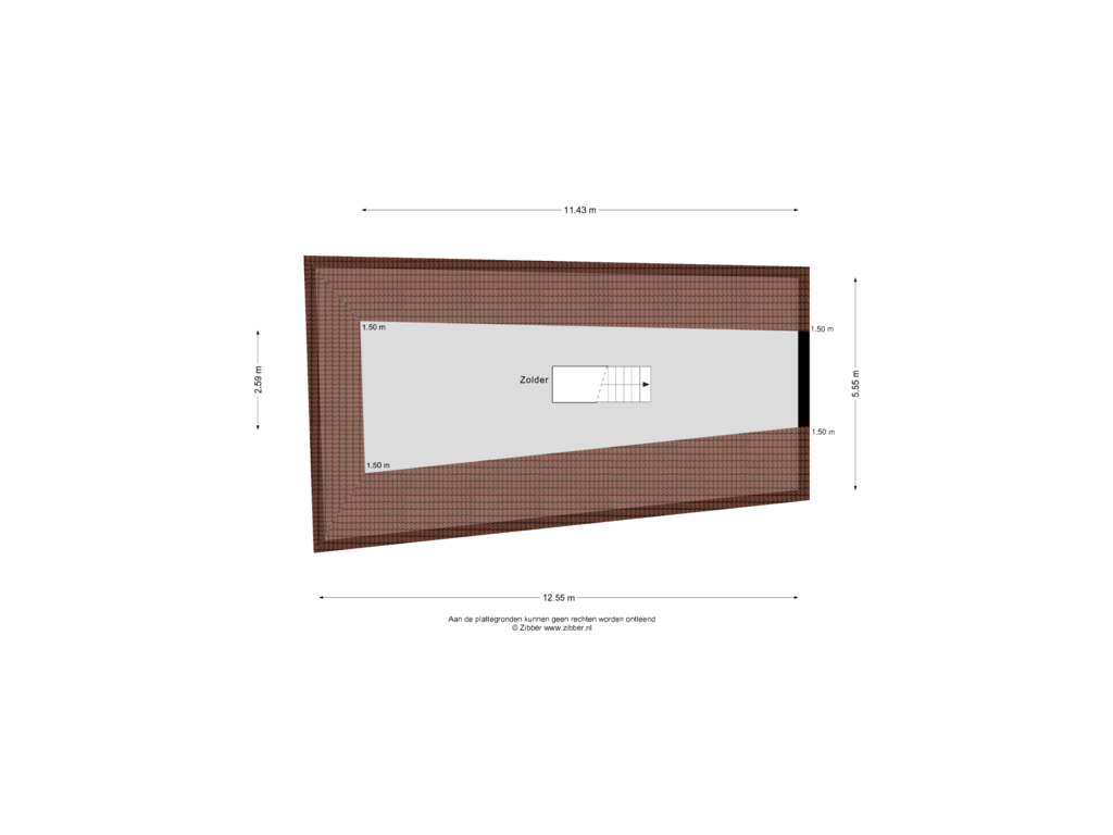 View floorplan of Zolder of Voorstad Sint Jacob 8