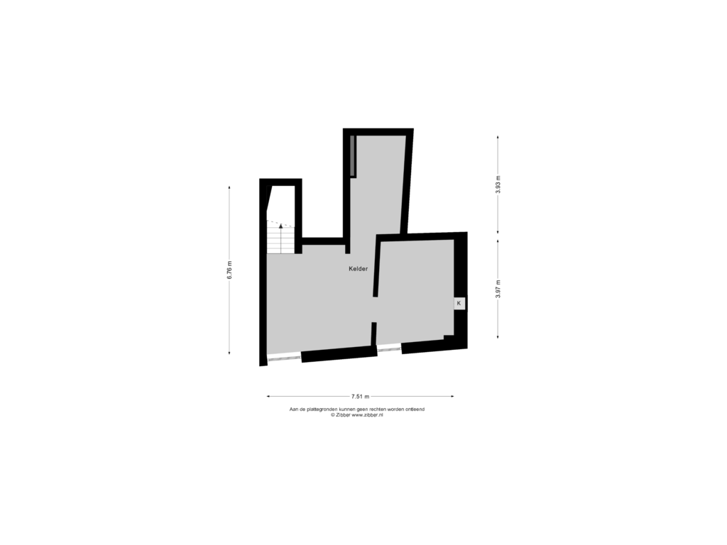 View floorplan of Kelder of Voorstad Sint Jacob 8