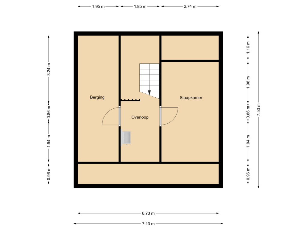 Bekijk plattegrond van Floor 1 van Randweg 21-A148