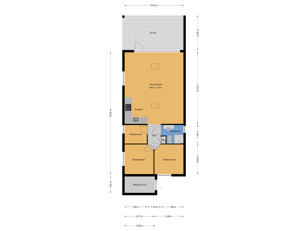 View floorplan of Begane grond of Skûtmakkerspôle 8-T-6