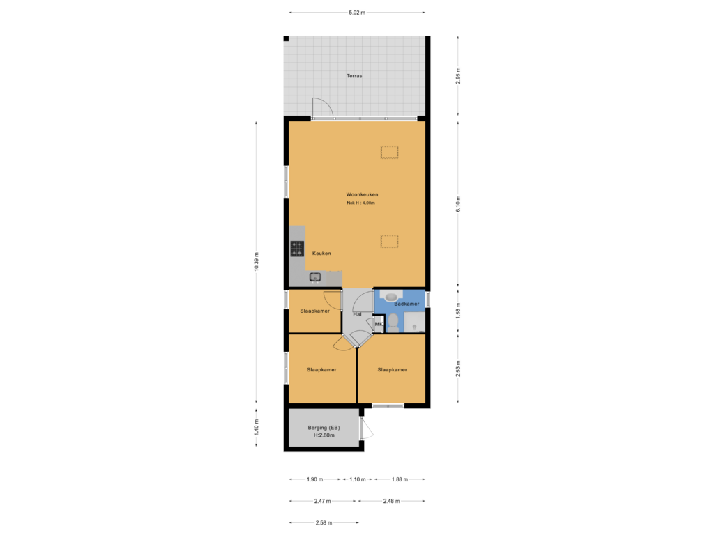 Bekijk plattegrond van Begane grond van Skûtmakkerspôle 8-T22