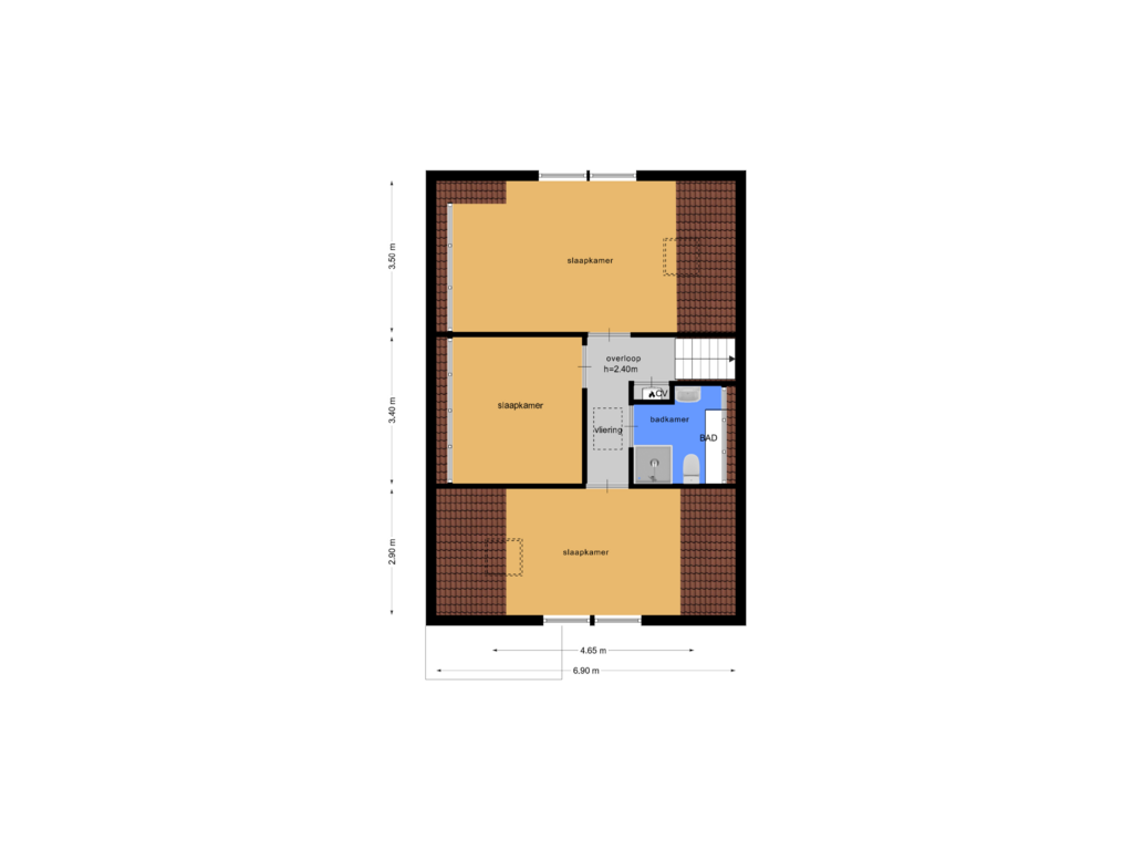 View floorplan of etage of Bramenberg 25