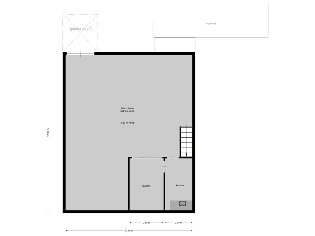 View floorplan of bedrijfsruimte kelder of Bramenberg 25