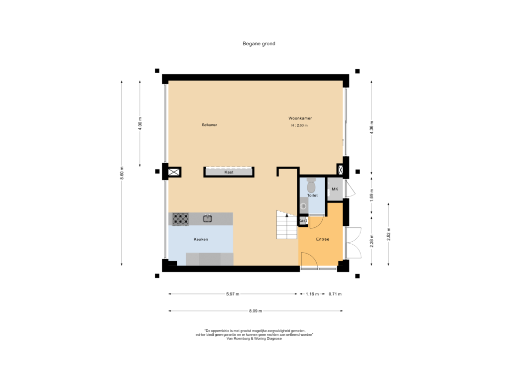 Bekijk plattegrond van Begane grond van Keplerstraat 14-A