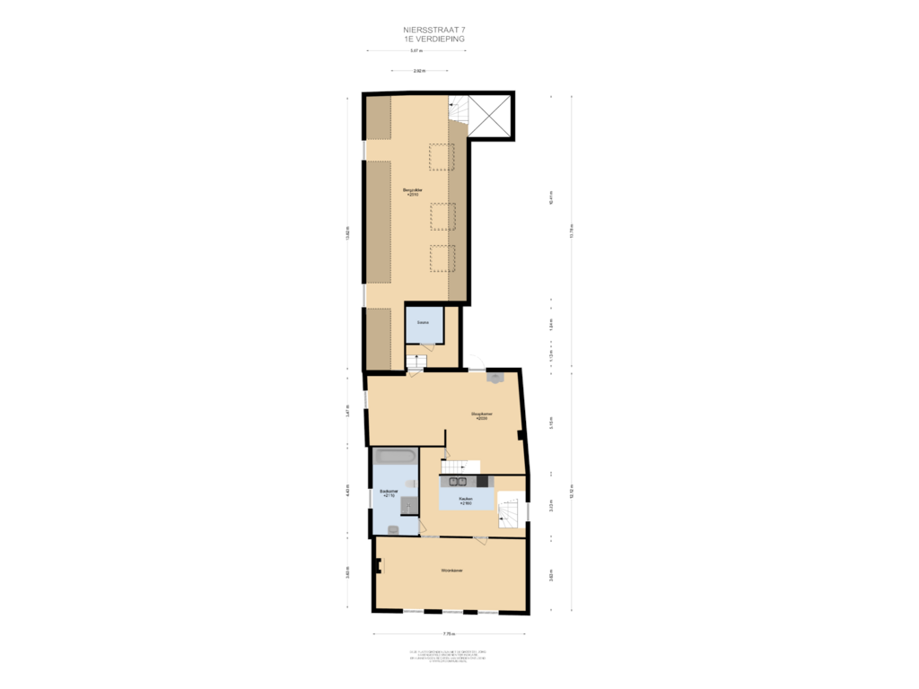 Bekijk plattegrond van 1E Verdieping van Niersstraat 7