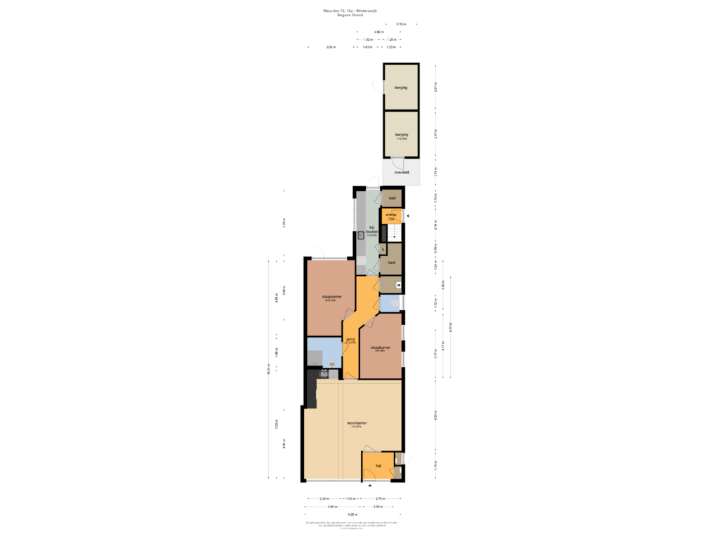 Bekijk plattegrond van BEGANE GROND van Weurden 72-- 72A