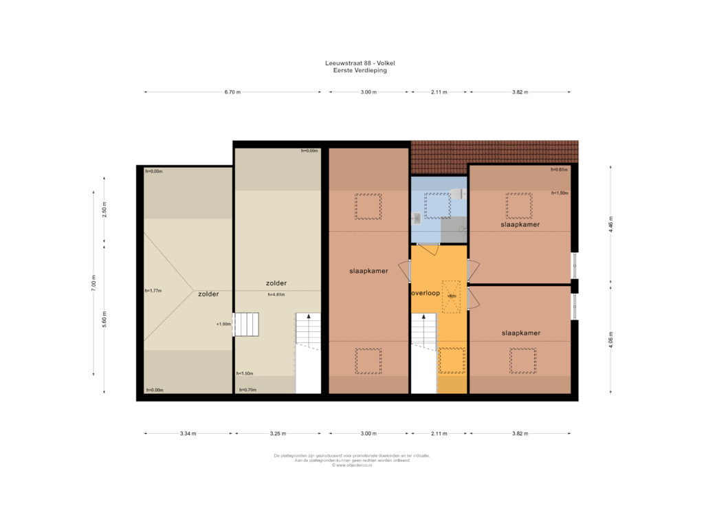 View floorplan of Eerste Verdieping of Leeuwstraat 88