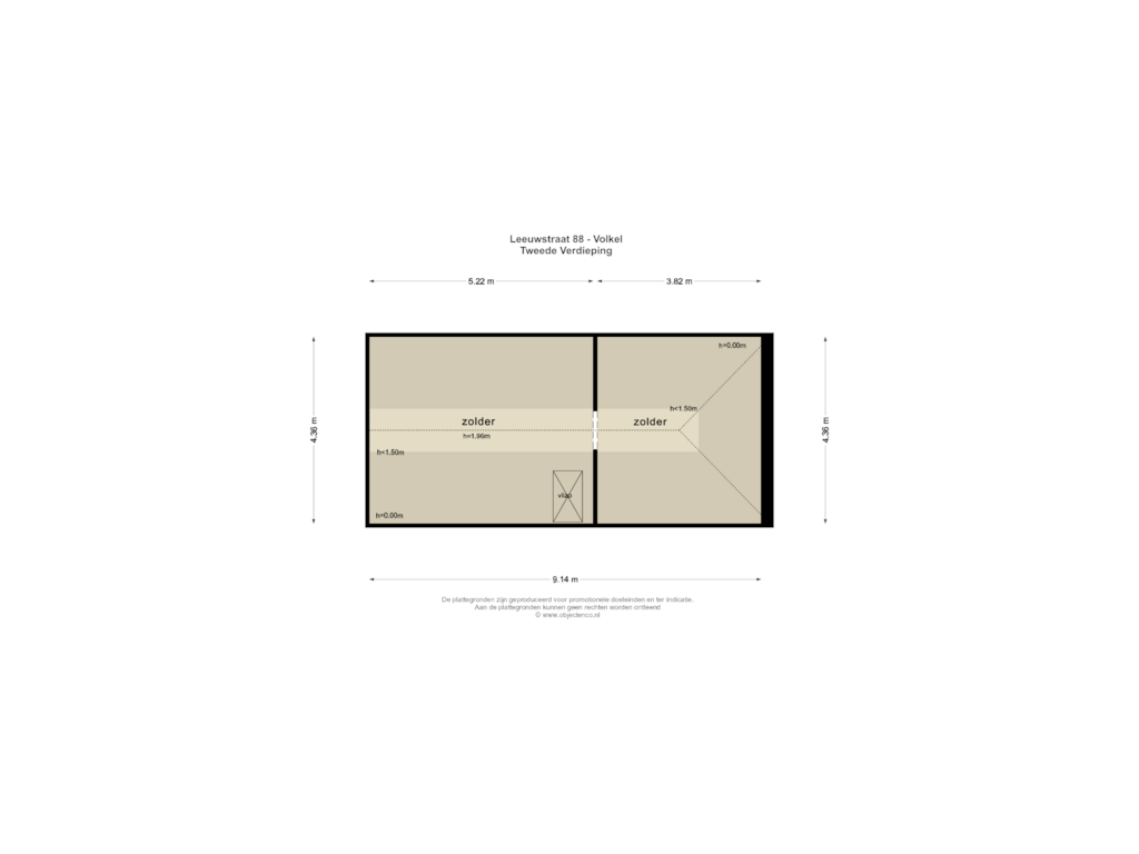 View floorplan of Tweede Verdieping of Leeuwstraat 88