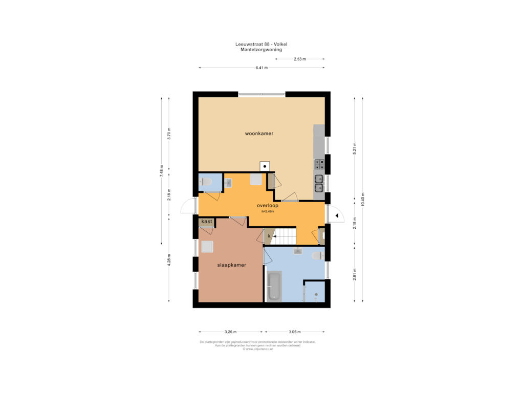 View floorplan of Mantelzorgwoning of Leeuwstraat 88