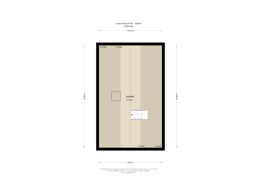 View floorplan of Vliering of Leeuwstraat 88