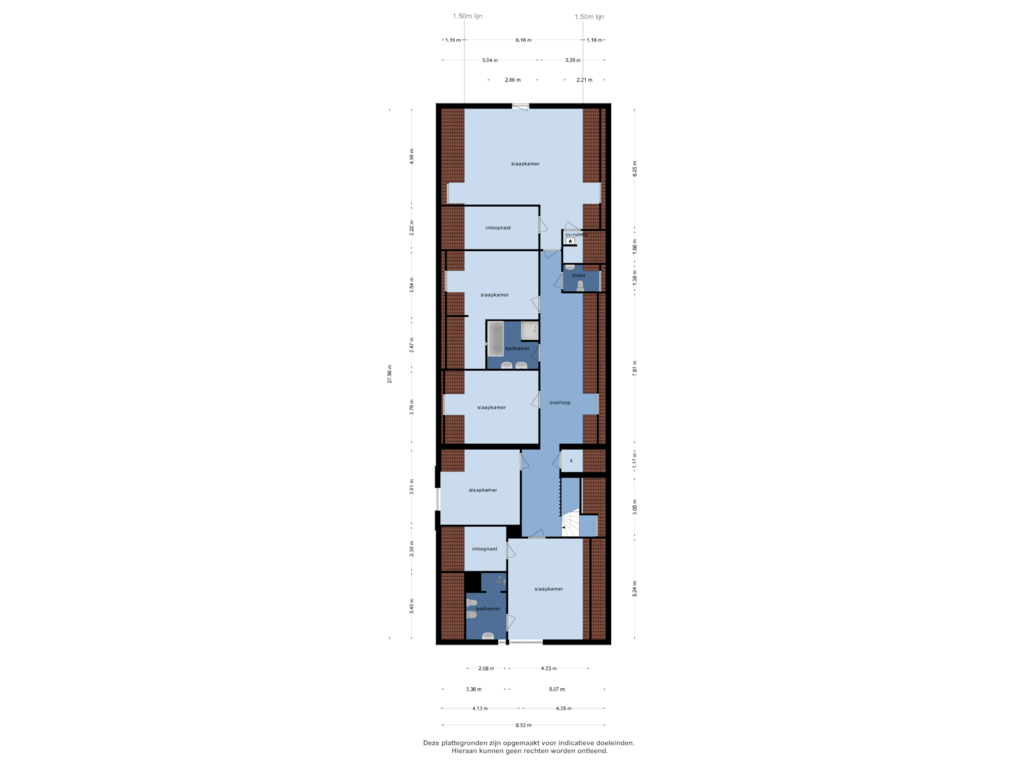 View floorplan of 1e verdieping of Noorddammerweg 99