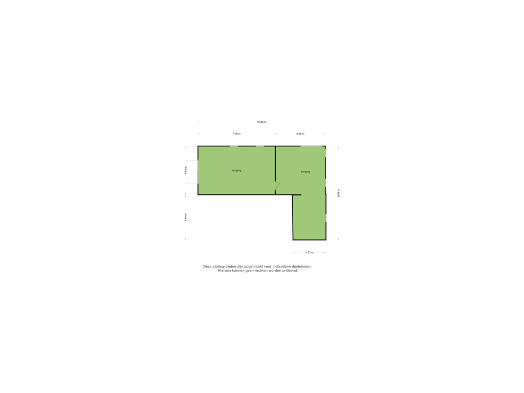 View floorplan of berging 1 of Noorddammerweg 99