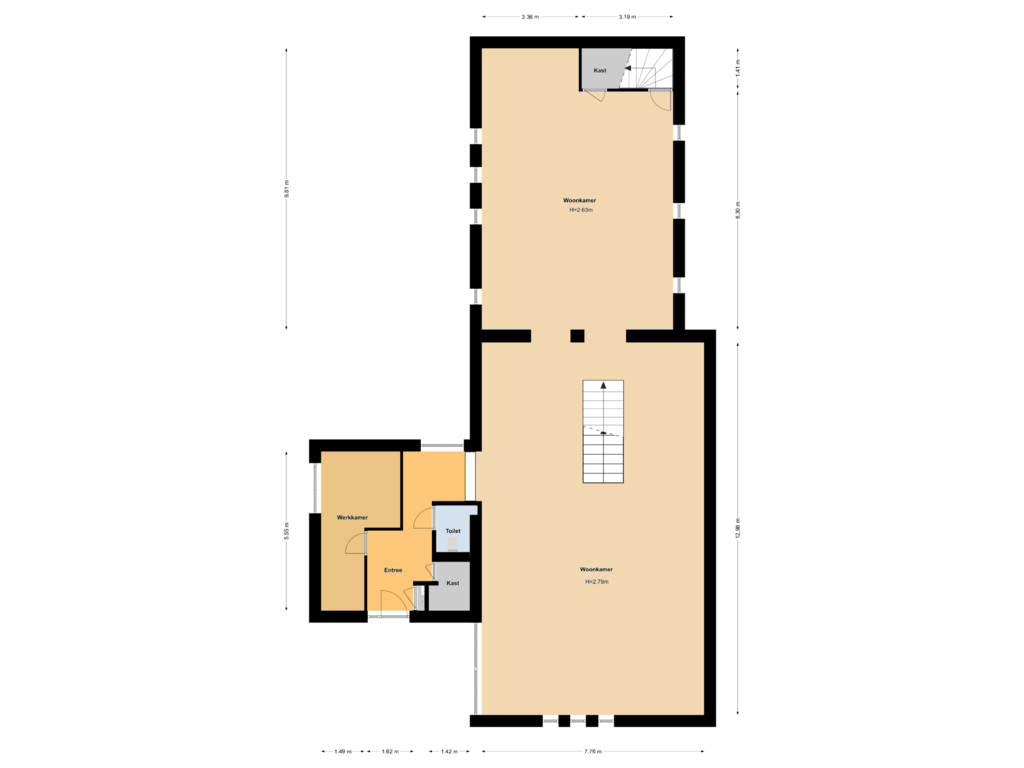 Bekijk plattegrond van Begane grond van Zeeweg 8