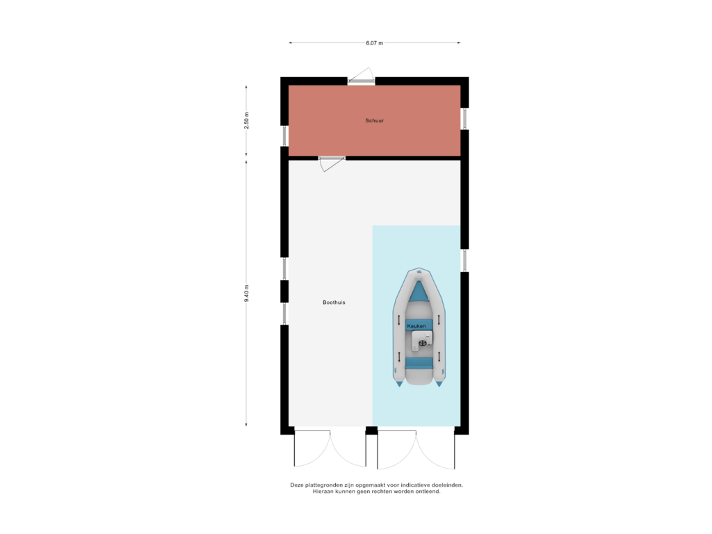 Bekijk plattegrond van Begane grond boothuis van Zeedijk 1