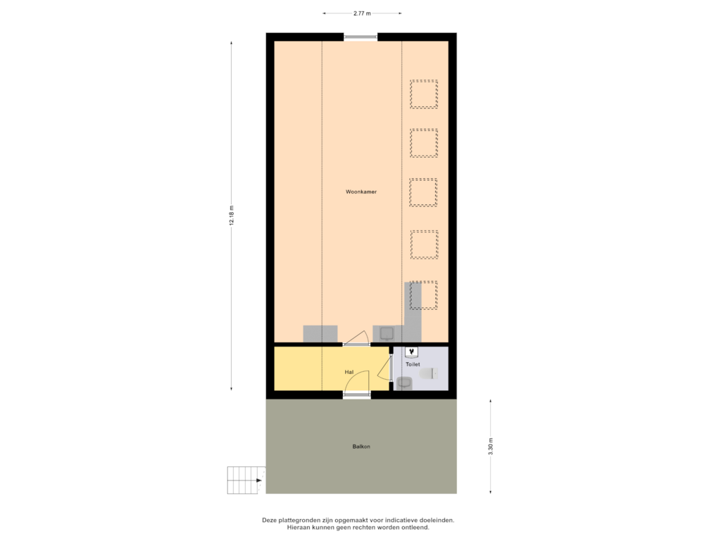 Bekijk plattegrond van verdieping boothuis van Zeedijk 1