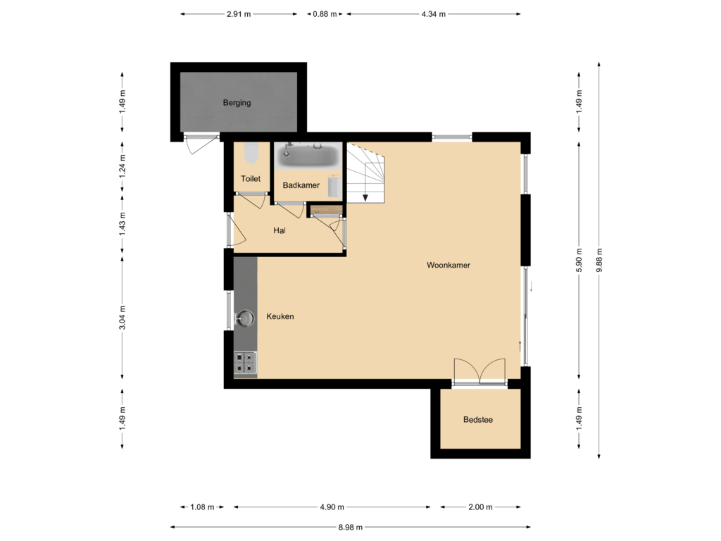 View floorplan of First floor of De Rug 3-002