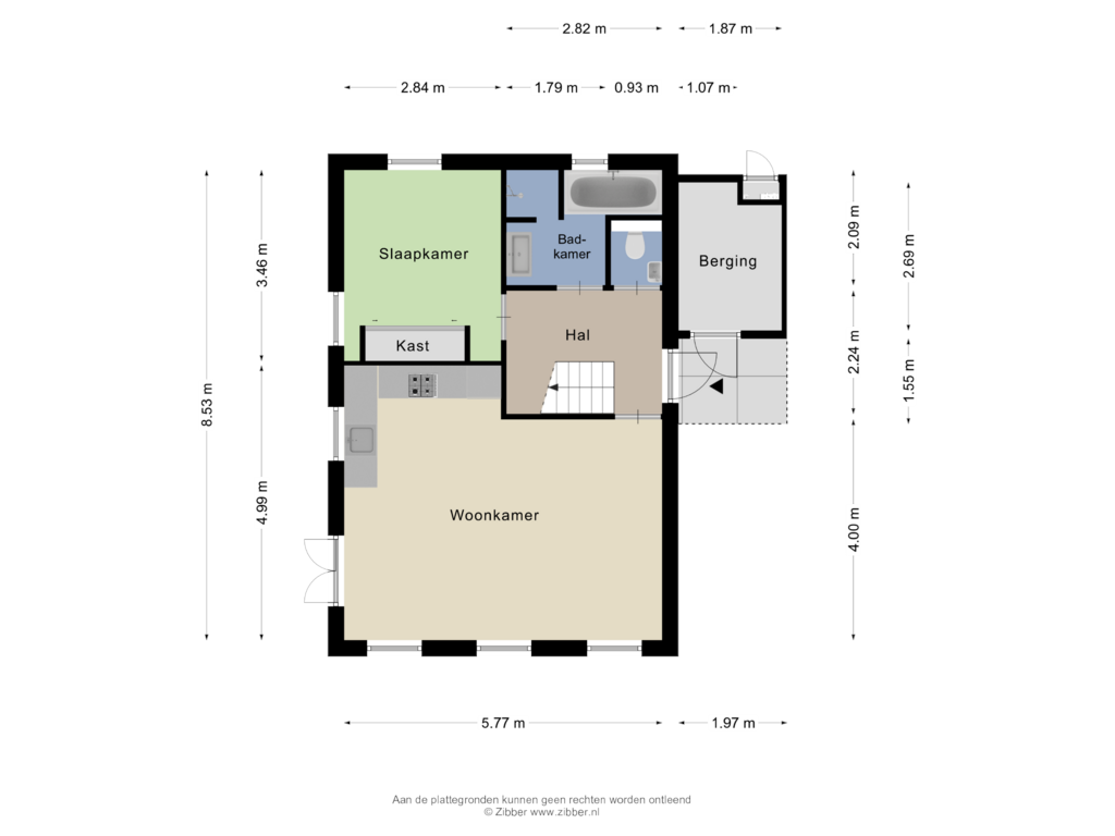 View floorplan of Begane grond of Broeksteeg 25-0008