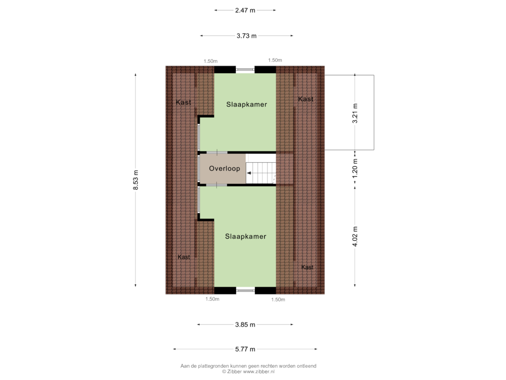 View floorplan of Eerste verdieping of Broeksteeg 25-0008