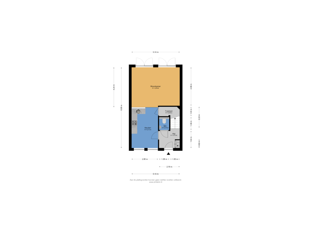 View floorplan of Begane Grond of Noarderskâns 25-111