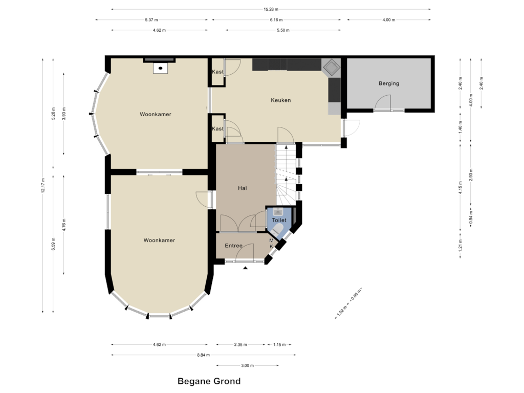 Bekijk plattegrond van Begane Grond van Julianalaan 4