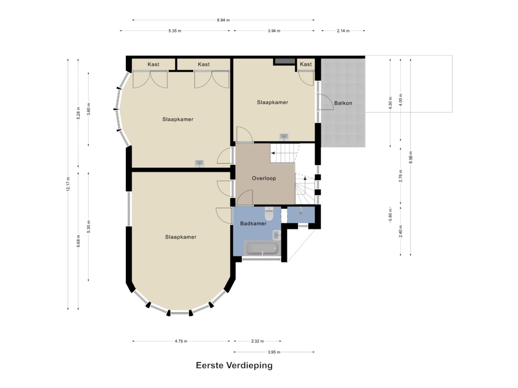 Bekijk plattegrond van Eerste Verdieping van Julianalaan 4