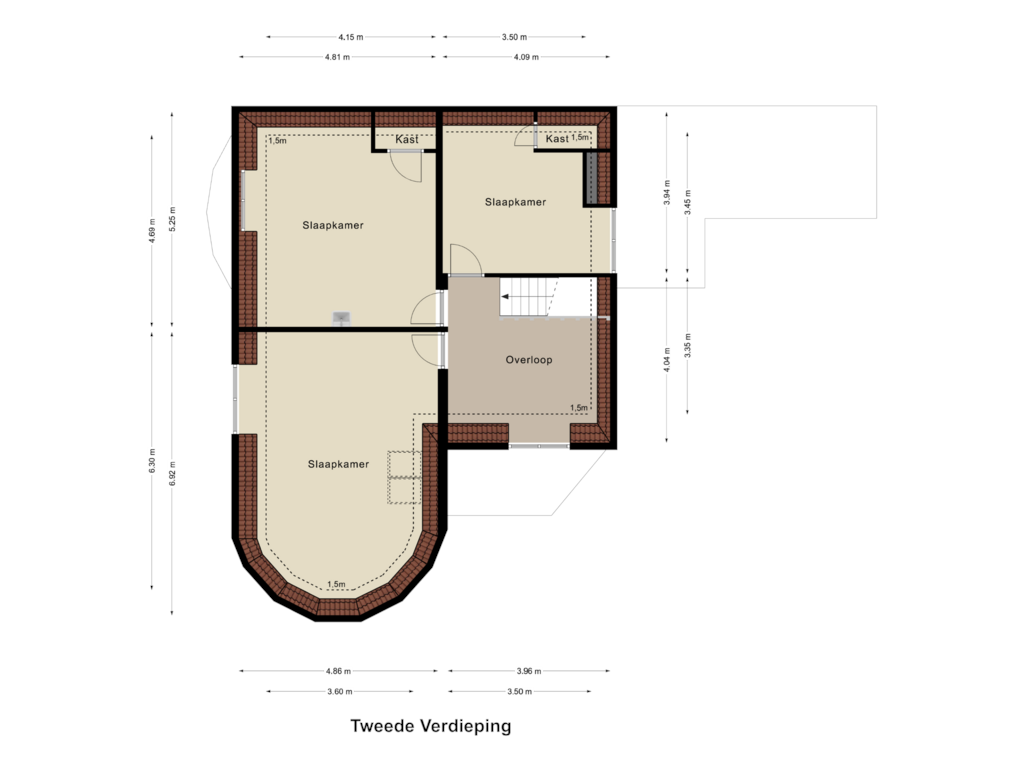 Bekijk plattegrond van Tweede Verdieping van Julianalaan 4