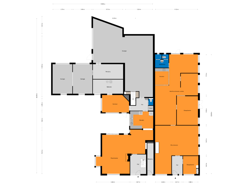 View floorplan of Begane grond of Gasthuisstraat 123--125