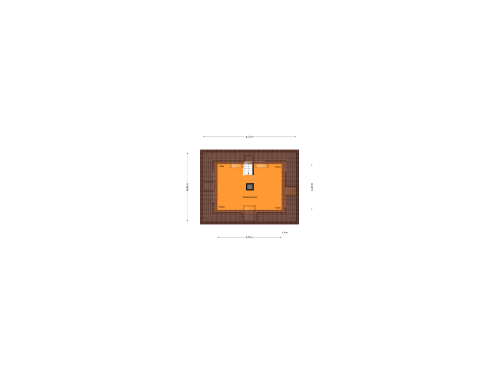 View floorplan of Zolder of Gasthuisstraat 123--125