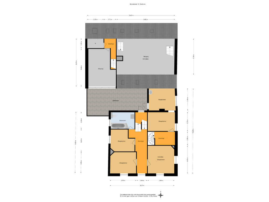 Bekijk plattegrond van 1e Verdieping van Boutestraat 10