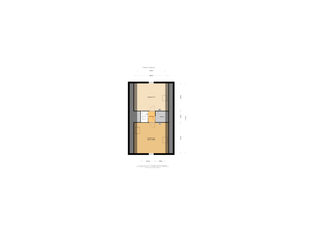 View floorplan of Tweede verdieping of Huizerstraatweg 16-F