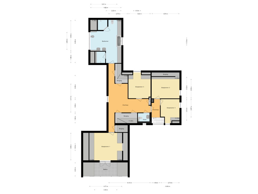 View floorplan of Eerste verdieping of Mosselsepad 14