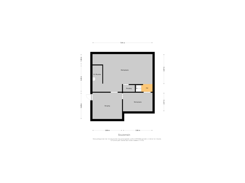 Bekijk plattegrond van Souterrain van Engweg 44-A