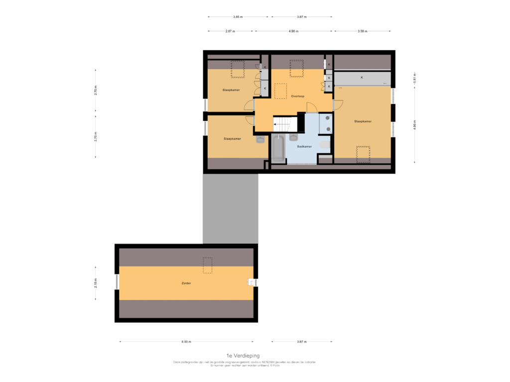 Bekijk plattegrond van 1e Verdieping van Engweg 44-A