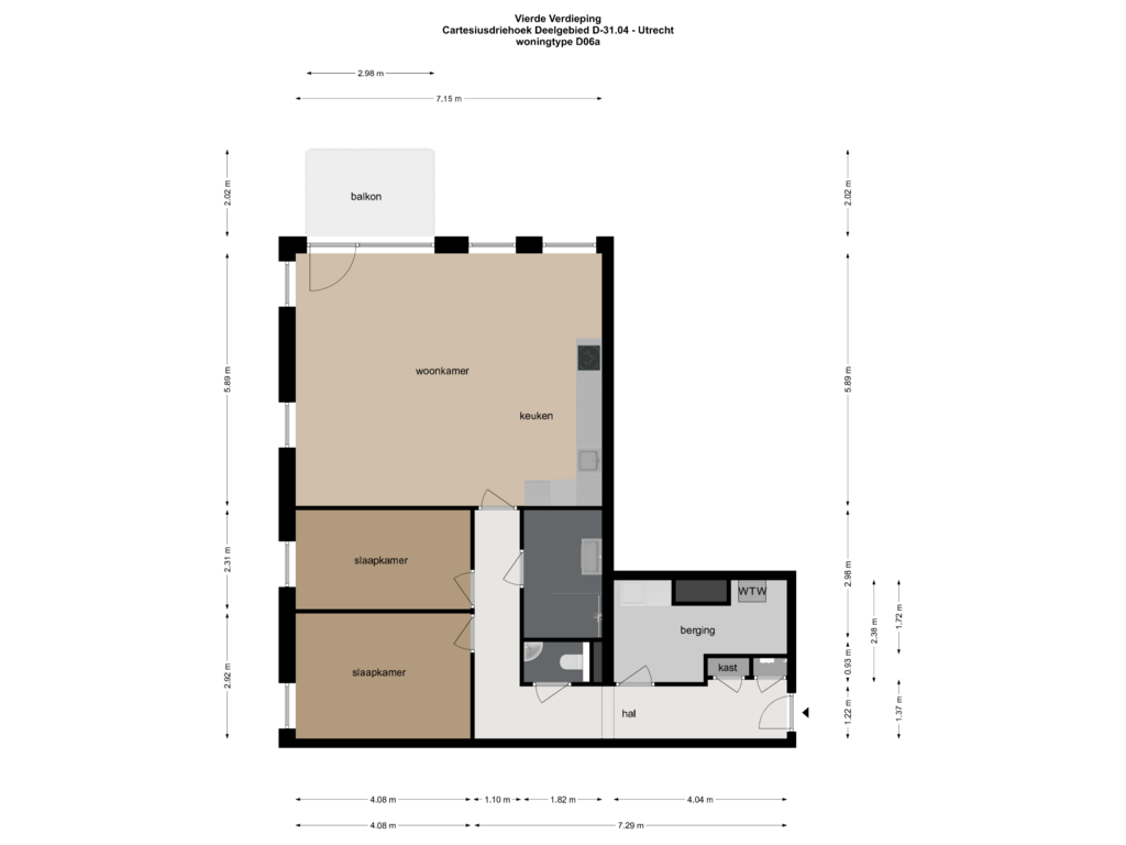 View floorplan of Type D06a of Cobana - Appartement (Bouwnr. D-31.04)