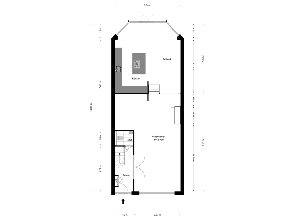 Bekijk plattegrond van Begane grond van Laan van Rozenburg 26