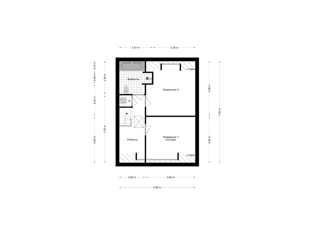 Bekijk plattegrond van 1e Verdieping van Laan van Rozenburg 26