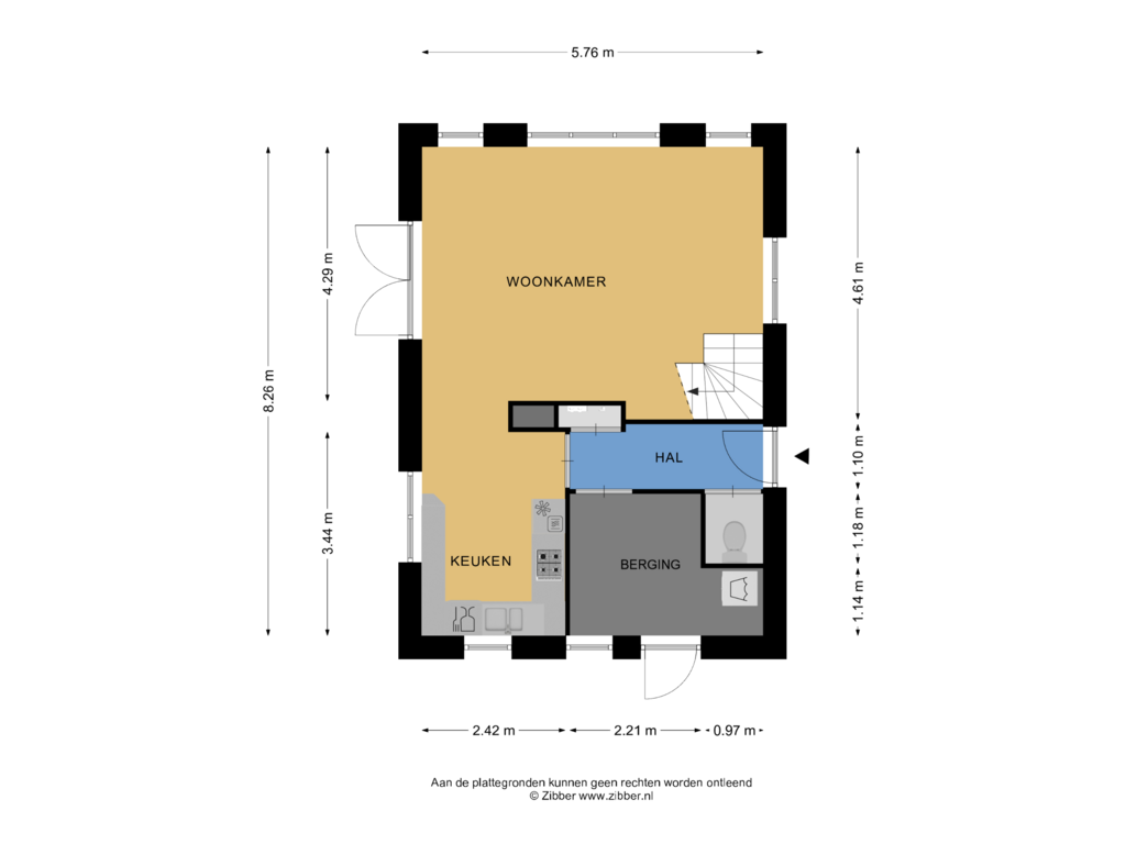 Bekijk plattegrond van Begane grond van Koeweg 21-118